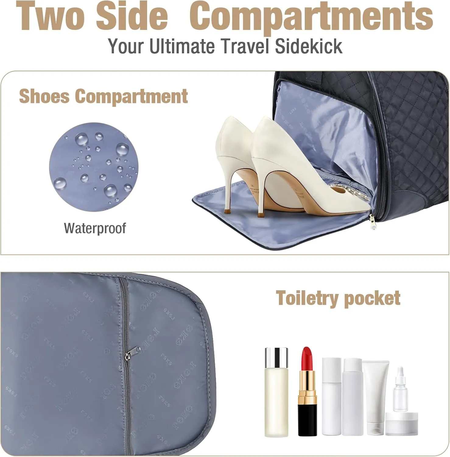 Garment Bag for Travel, 3 in 1 Convertible Jenni Bag Roomy Design Duffle Suit Bags with Water-Resistant Shoe Pouch, Overnight Halfday Weekender Bags for Women Hanging Clothes