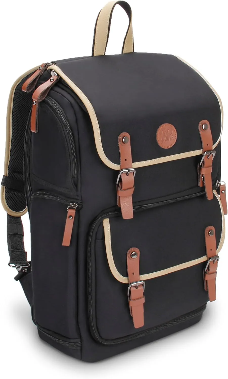 GOgroove Camera Backpack Bag Professional for DSLR/SLR/Mirrorless Photography Camera Case and Laptop with 15.6 inch Laptop Compartment, Tripod Holder, and Waterproof Rain Cover (Black) (Full-Size)
