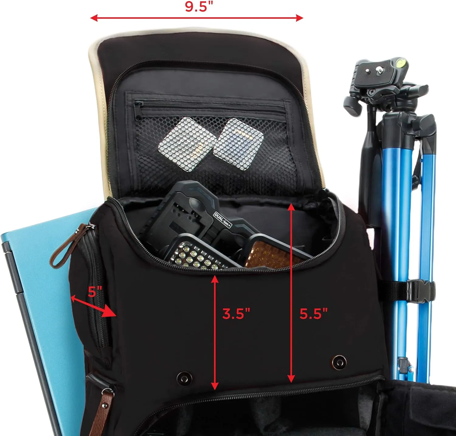 GOgroove Camera Backpack Bag Professional for DSLR/SLR/Mirrorless Photography Camera Case and Laptop with 15.6 inch Laptop Compartment, Tripod Holder, and Waterproof Rain Cover (Black) (Full-Size)