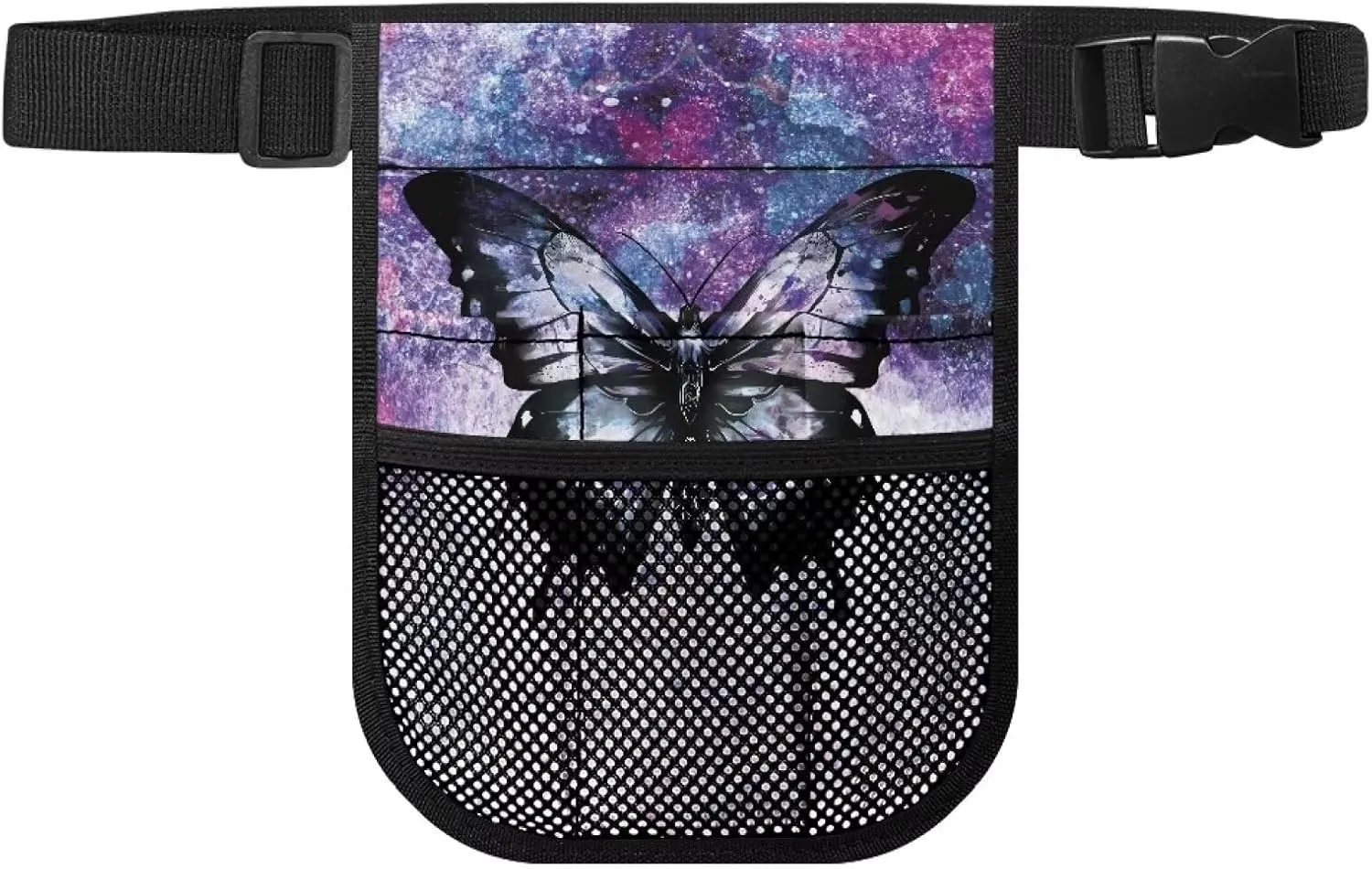 Gomyblomy Aesthetic Butterfly Nurse Fanny Pack, Sturdy Nurse Pouch Waist Bag with Gear Pockets, Practical Large Capacity Nursing Tool Belt Storage with Adjustable Waist Strap
