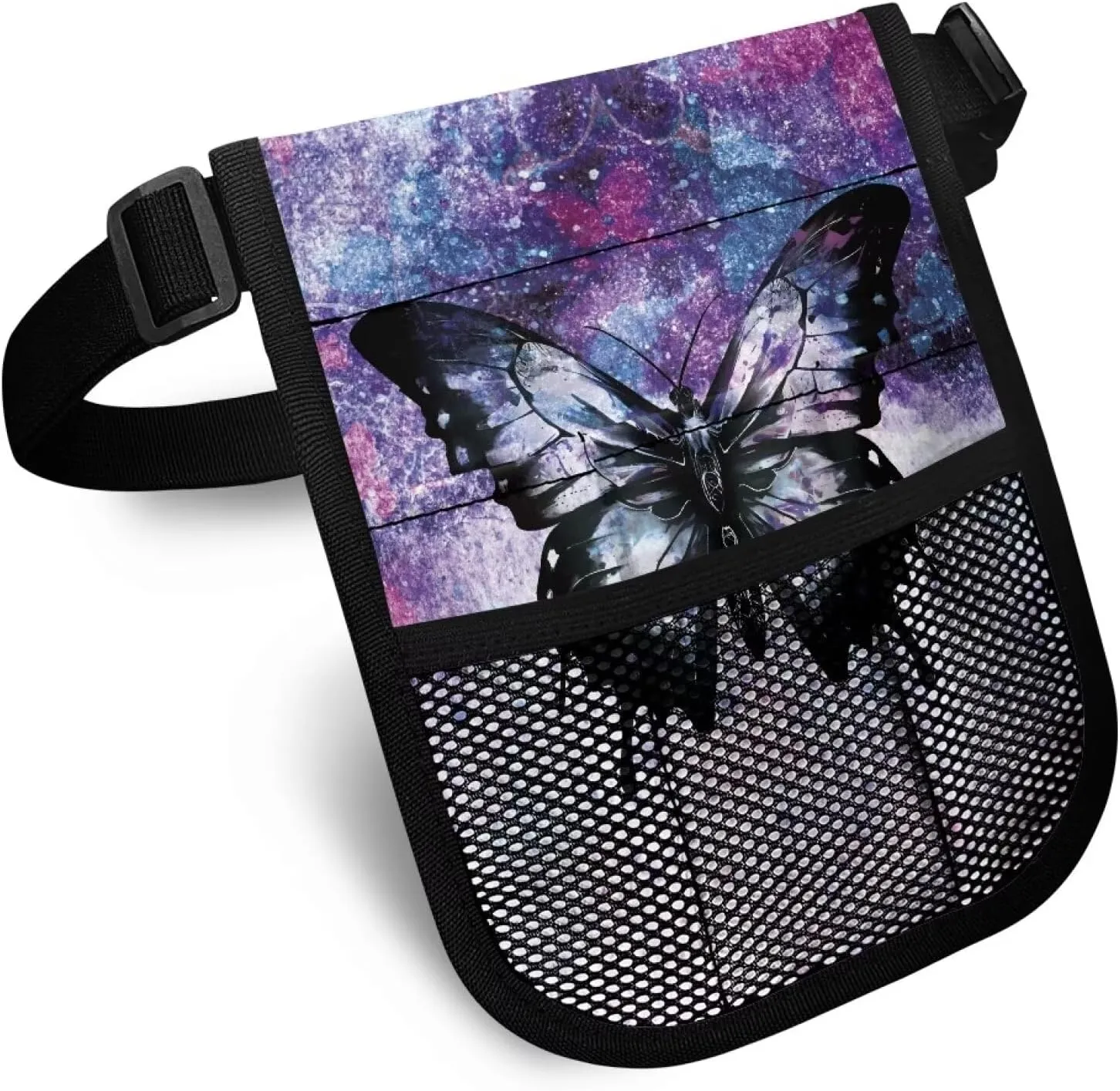 Gomyblomy Aesthetic Butterfly Nurse Fanny Pack, Sturdy Nurse Pouch Waist Bag with Gear Pockets, Practical Large Capacity Nursing Tool Belt Storage with Adjustable Waist Strap