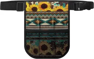 Gomyblomy Aztec Sunflower Print Nurse Waist Pack with Gear Pocket, Kit Practical Nursing Fanny Pack Utility Tool Belt Organizer for Stethoscope, Bandage Scissors and Other Supplies
