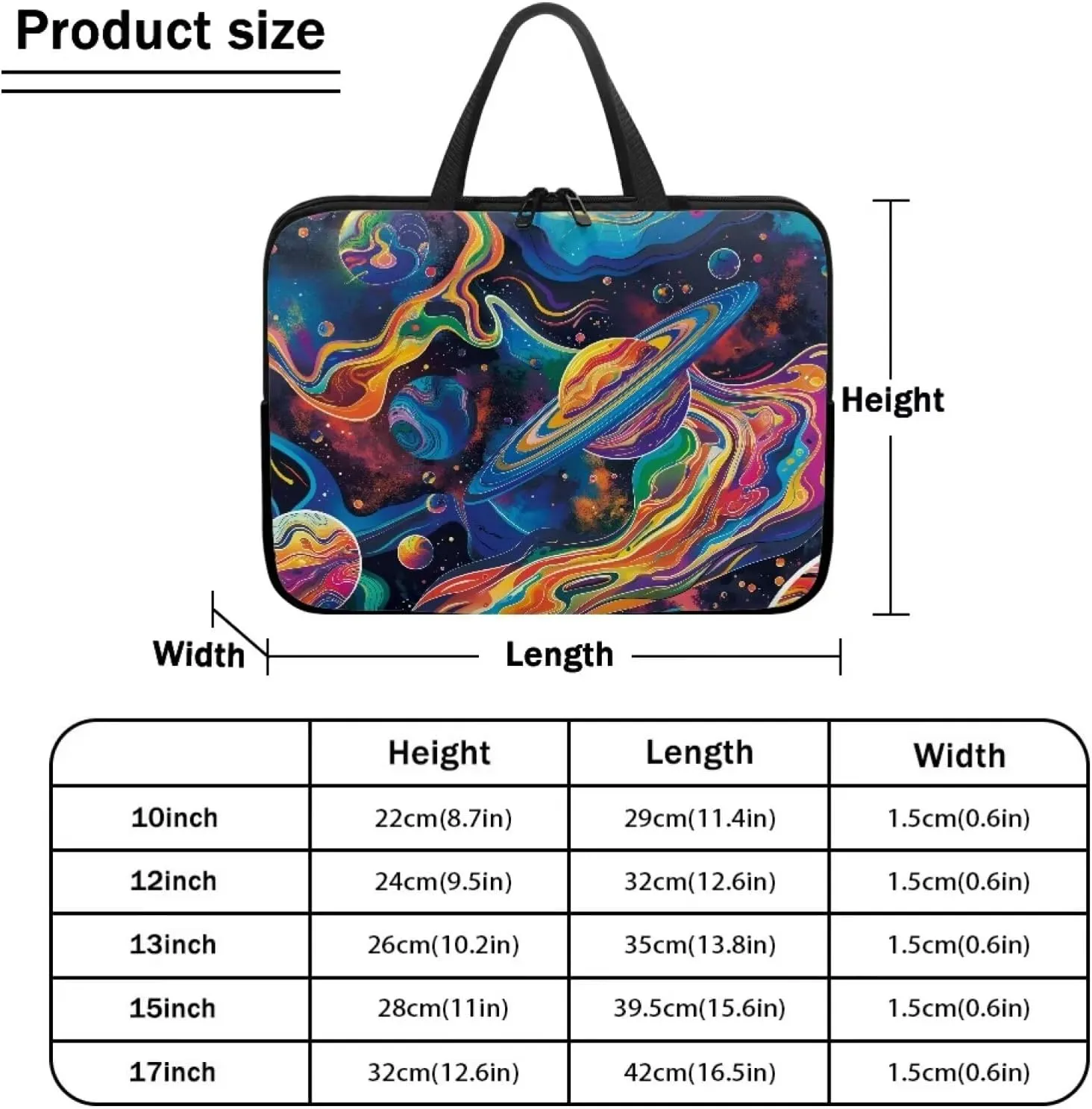 Graffiti Galaxy Laptop Bag for Men Waterproof Lightweight Computer Tote Bag Business Office Briefcase Large Capacity Handbag Bag Professional Work Bag