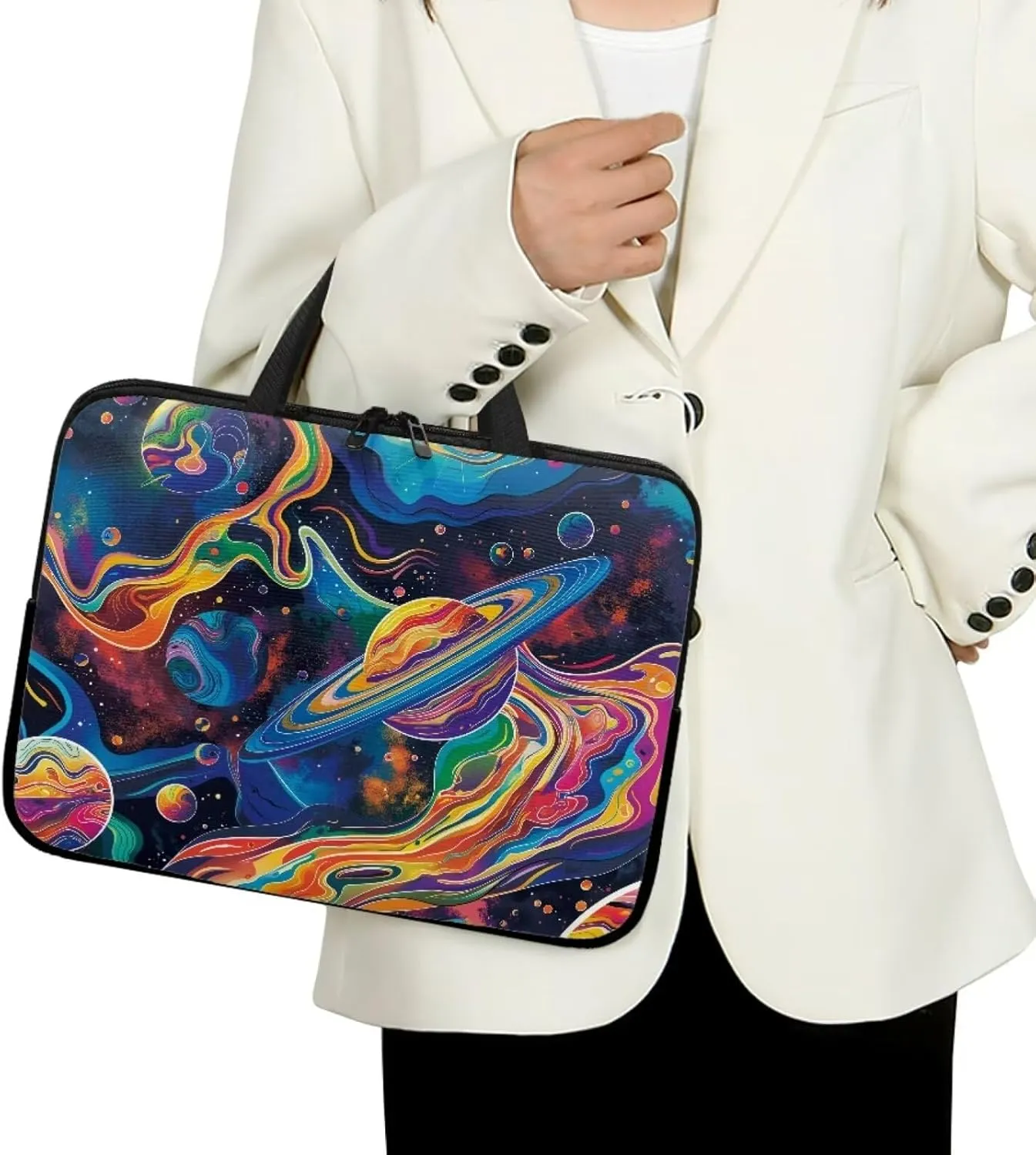 Graffiti Galaxy Laptop Bag for Men Waterproof Lightweight Computer Tote Bag Business Office Briefcase Large Capacity Handbag Bag Professional Work Bag