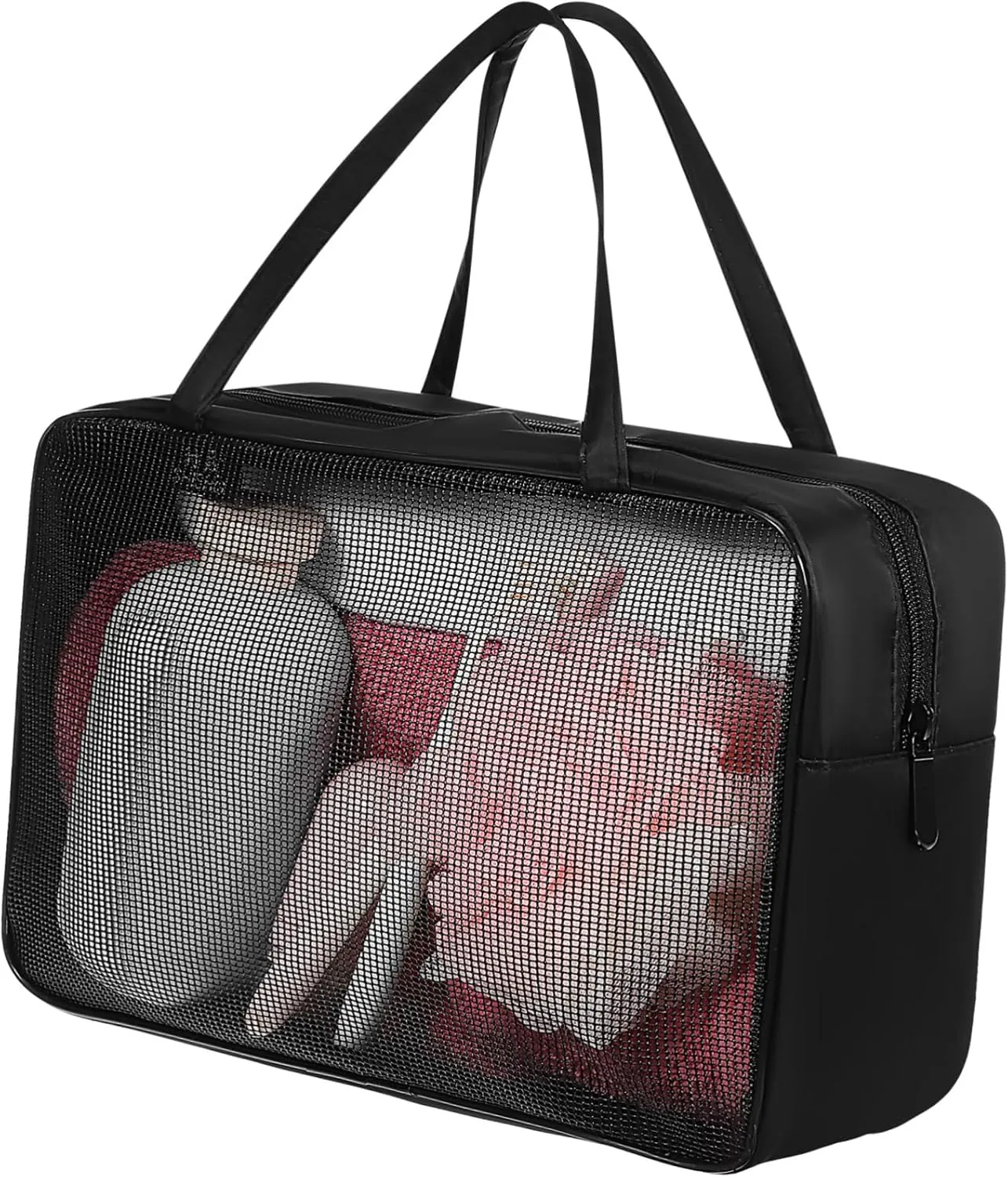 Hanging Travel Toiletry Bag Mesh Makeup Travel Bag Oxford Fabric Space-saving Easy Maintenance