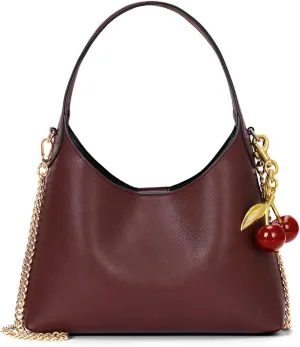Hobo Bags for Women Leather Shoulder Bag Tote Handbag Cherry Purse Small Hobo Crossbody Bag Vintage Shoulder Handbag