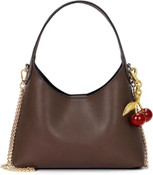 Hobo Bags for Women Leather Shoulder Bag Tote Handbag Cherry Purse Small Hobo Crossbody Bag Vintage Shoulder Handbag