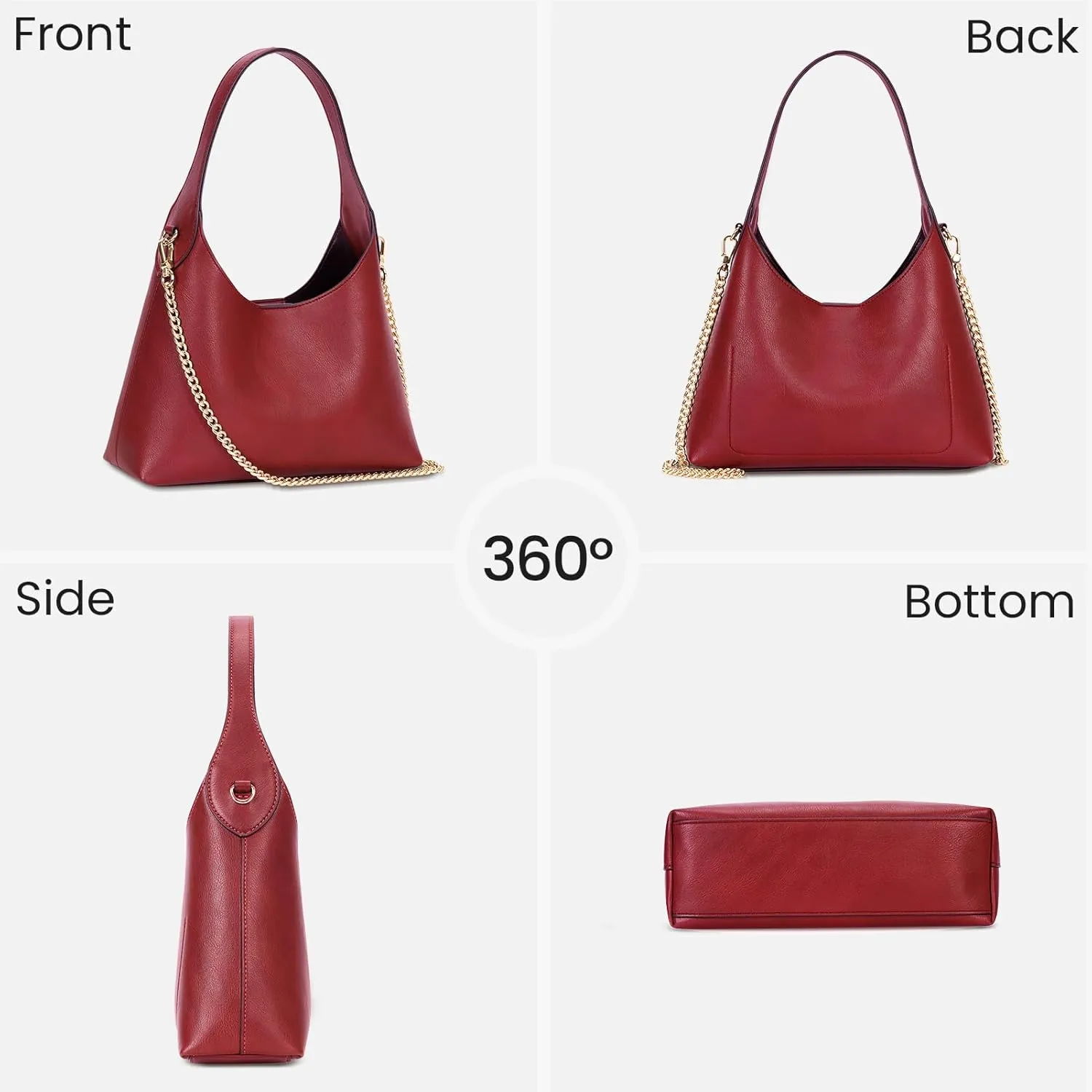 Hobo Bags for Women Leather Shoulder Bag Tote Handbag Cherry Purse Small Hobo Crossbody Bag Vintage Shoulder Handbag