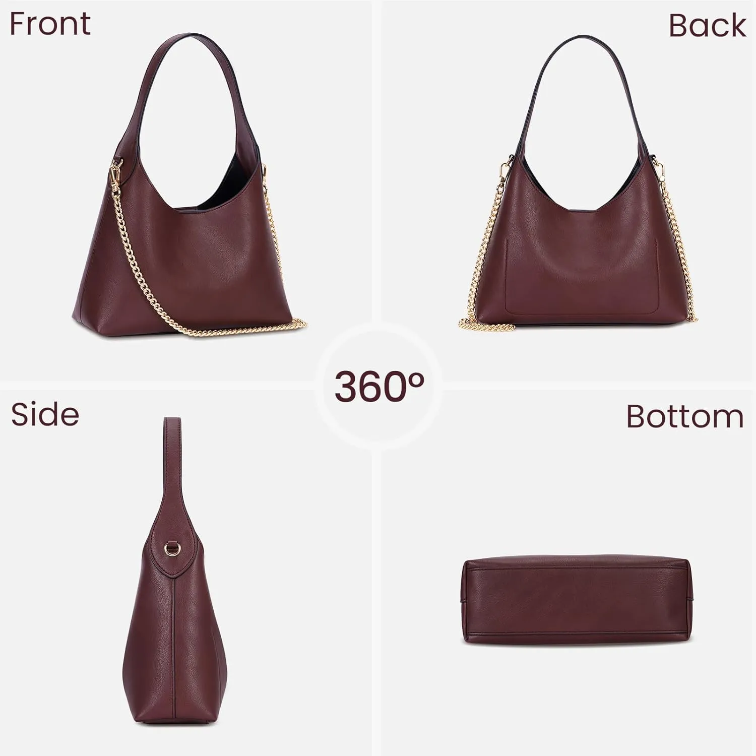 Hobo Bags for Women Leather Shoulder Bag Tote Handbag Cherry Purse Small Hobo Crossbody Bag Vintage Shoulder Handbag