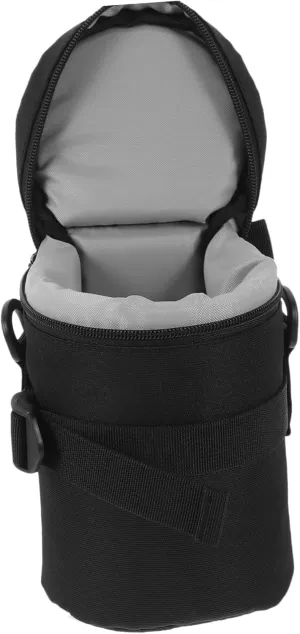 HOMSFOU Camera Lens Case Collision Lens Bag Lightweight Durable Storage Holder for DSLR Lenses Compact Design for Photographers for Travel Everyday Use