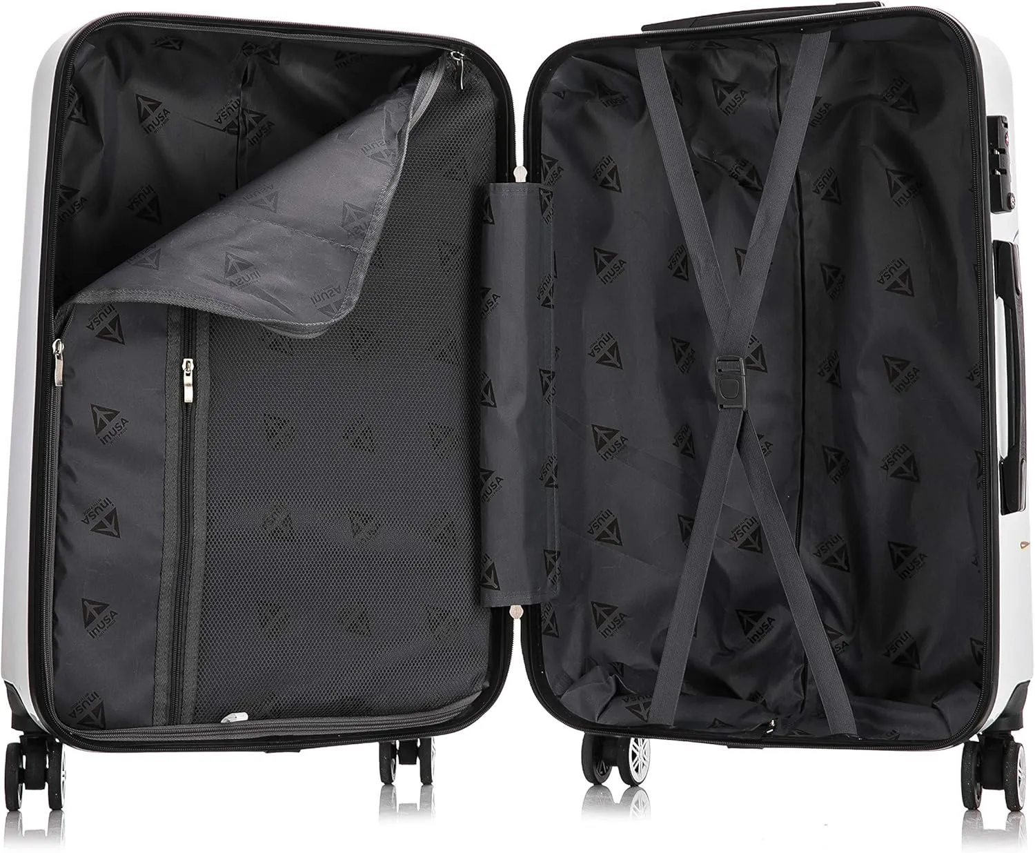 InUSA Fusion Print Luggage with Spinner Wheels | Durable Lightweight Hardside Suitcase | Travel Bag with Handle and Trolley | (20in, 24in, 28in) 3 Piece Set