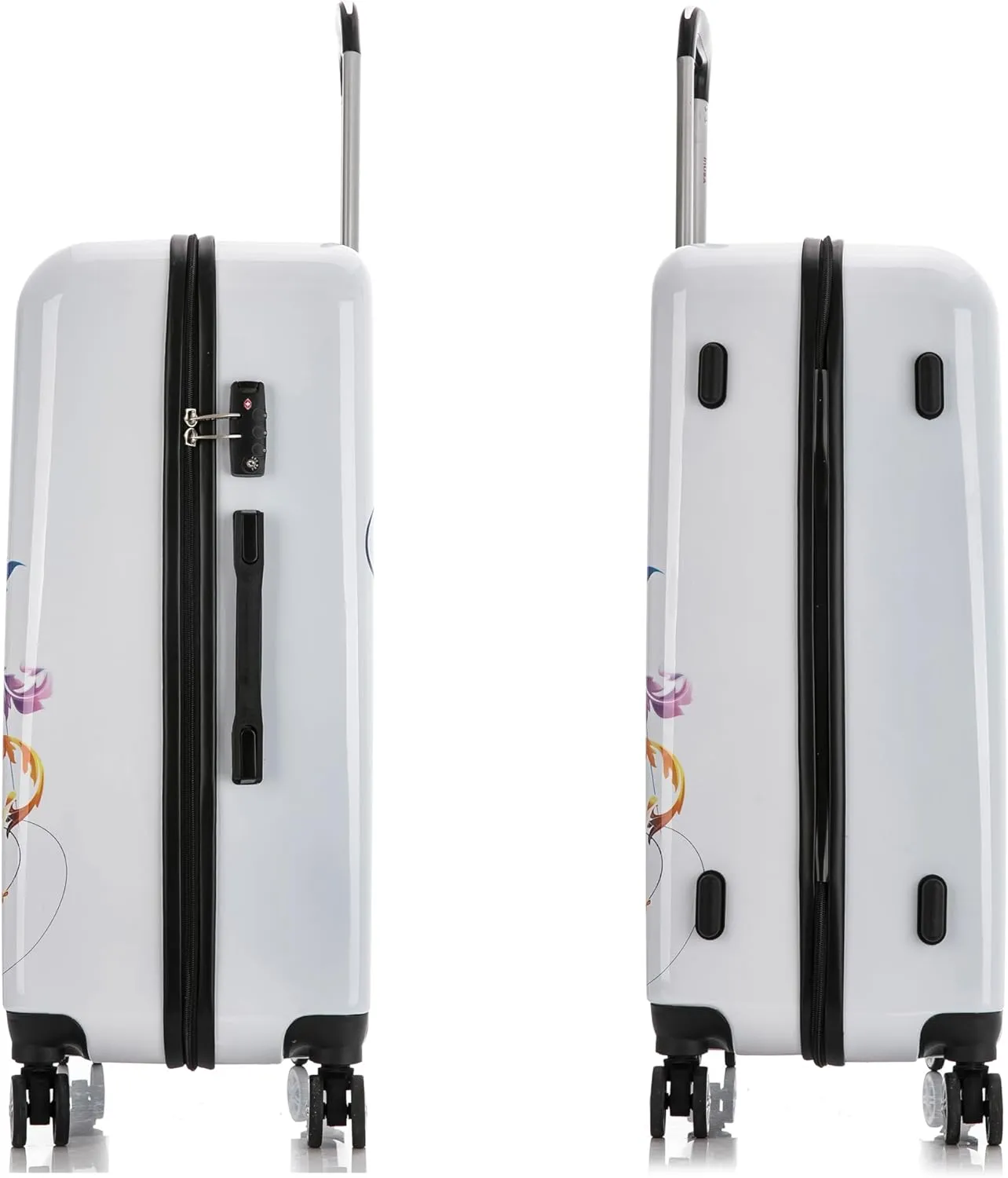 InUSA Fusion Print Luggage with Spinner Wheels | Durable Lightweight Hardside Suitcase | Travel Bag with Handle and Trolley | (20in, 24in, 28in) 3 Piece Set