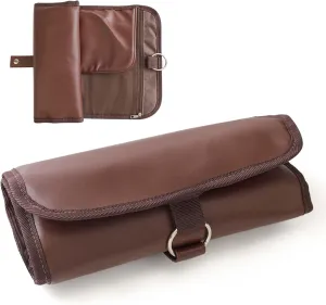 JIABEIUS Travel Toiletry Bag for Men, Water-Resistant PU Leather Compact Roll Mens, Hanging Toiletry Bag for Travel Essentials
