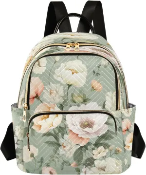 Joko Ivery Beautiful Flowers Mini Backpack for Women Small Backpack Purse for Girls Quilted Daypack for Work Daily Travel Fashion Laptop Shoulder Purses Bags Back Pack for Teens College Bookbag