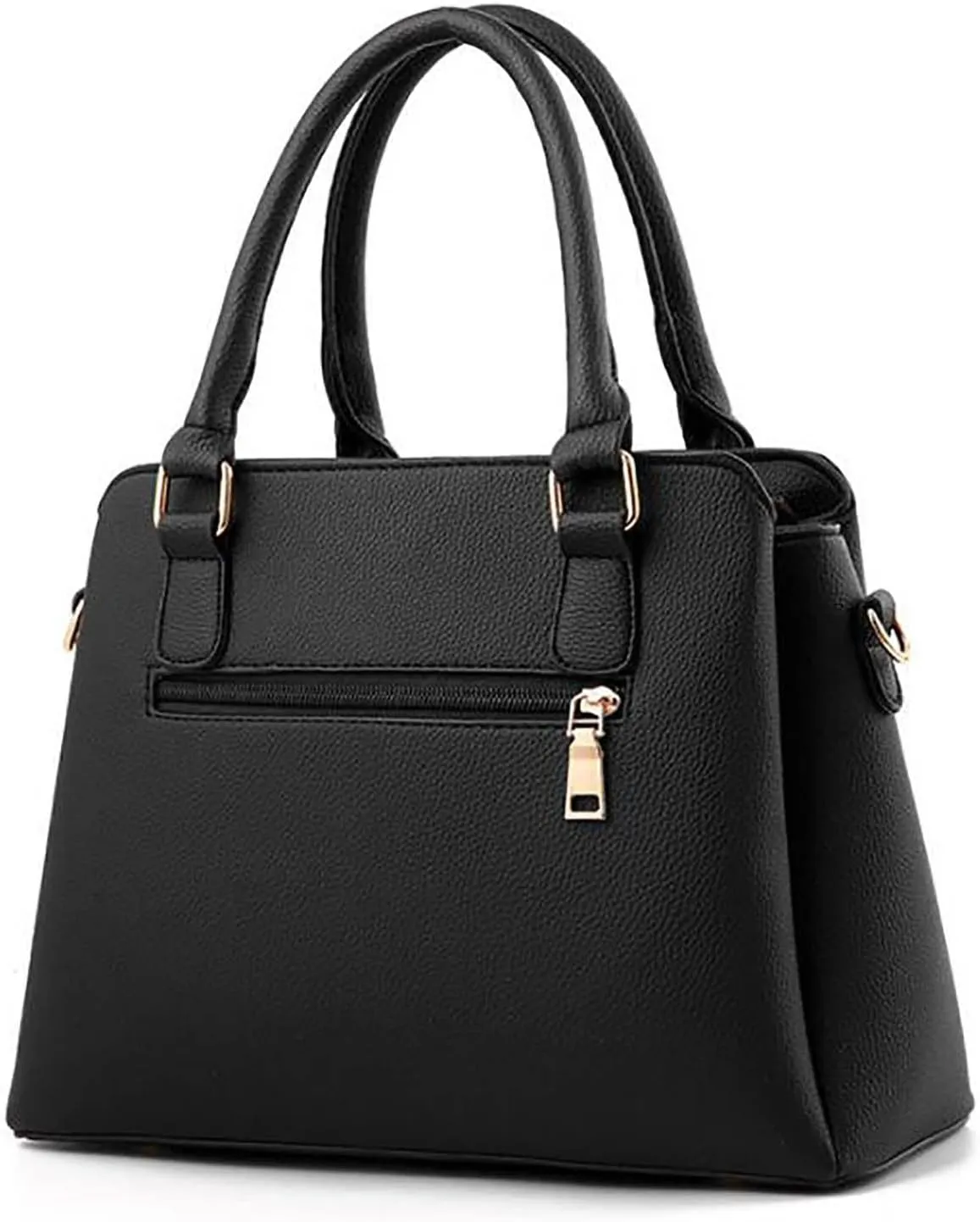 KANC Leather Shoulder Bag for Women Womens Handbags Ladies Purse Satchel Shoulder Bags Roomy Fashion Tote (3-Black, One Size)