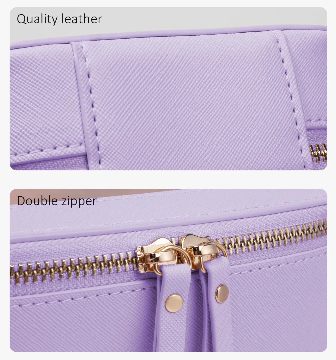 KOTORA Clear Makeup Bags TSA Approved Toiletry Bag Small Cute,Clear Toiletry Bags for Carry-on Traveling Travel Size Car Accessories Essentials Organziation Storage for Women Girls(Purple, Mini)