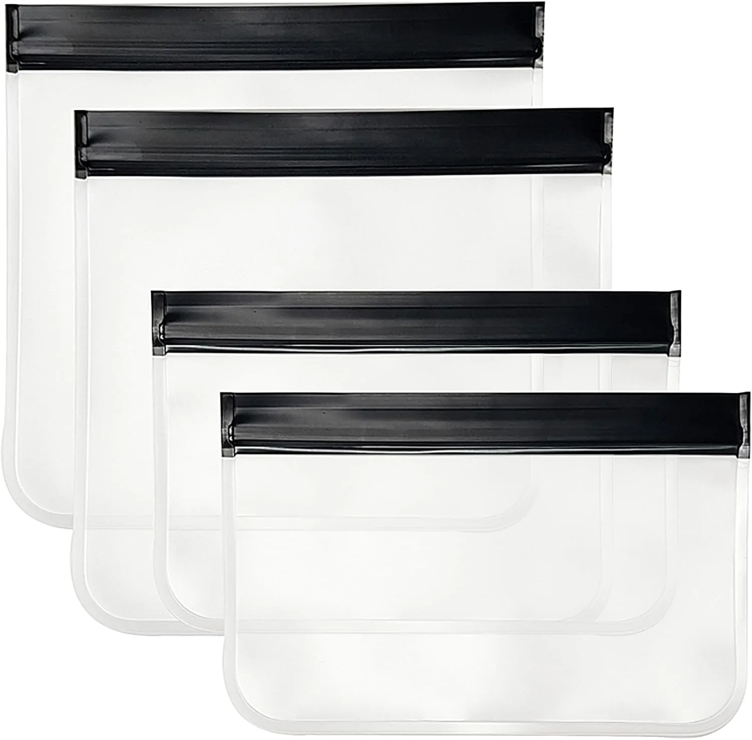 KOTORA Small Makeup Bag for Purse Cute Travel Makeup Bag Clear Cosmetic Bag with Zipper, Car Make Up Bag Organizer Storage Traveling Car Accessories Travel Essentials for Women (Black-4 Pack)