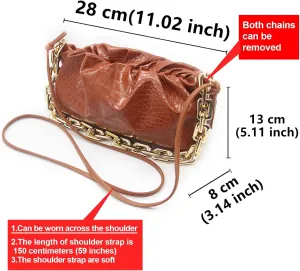 Large Womens cloud-shape dumpling bags clutch purses Detachable shoulder strap Evening Handbags Tote Bags Hobo Bags