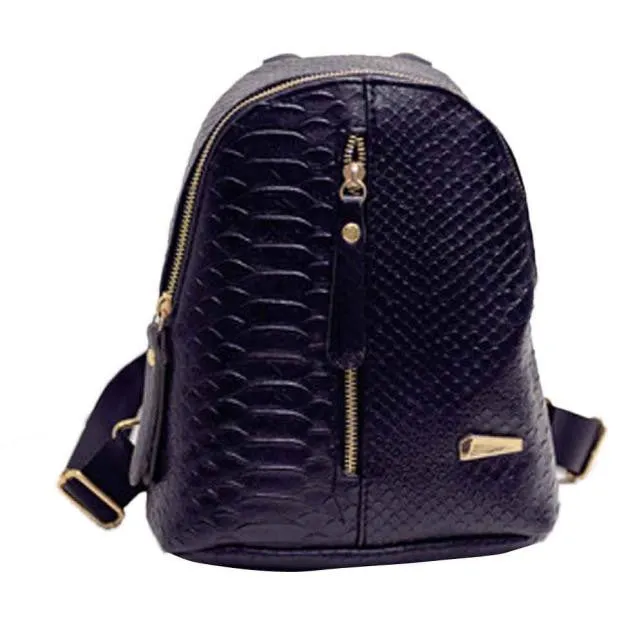 Leather Backpack Girl Travel Packs Double Shoulder Zipper Back Packs Students Girl Backpack School