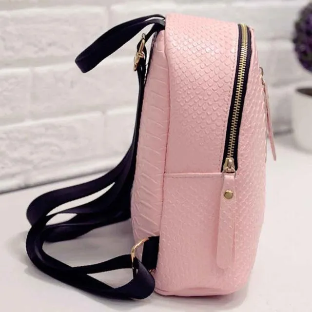 Leather Backpack Girl Travel Packs Double Shoulder Zipper Back Packs Students Girl Backpack School