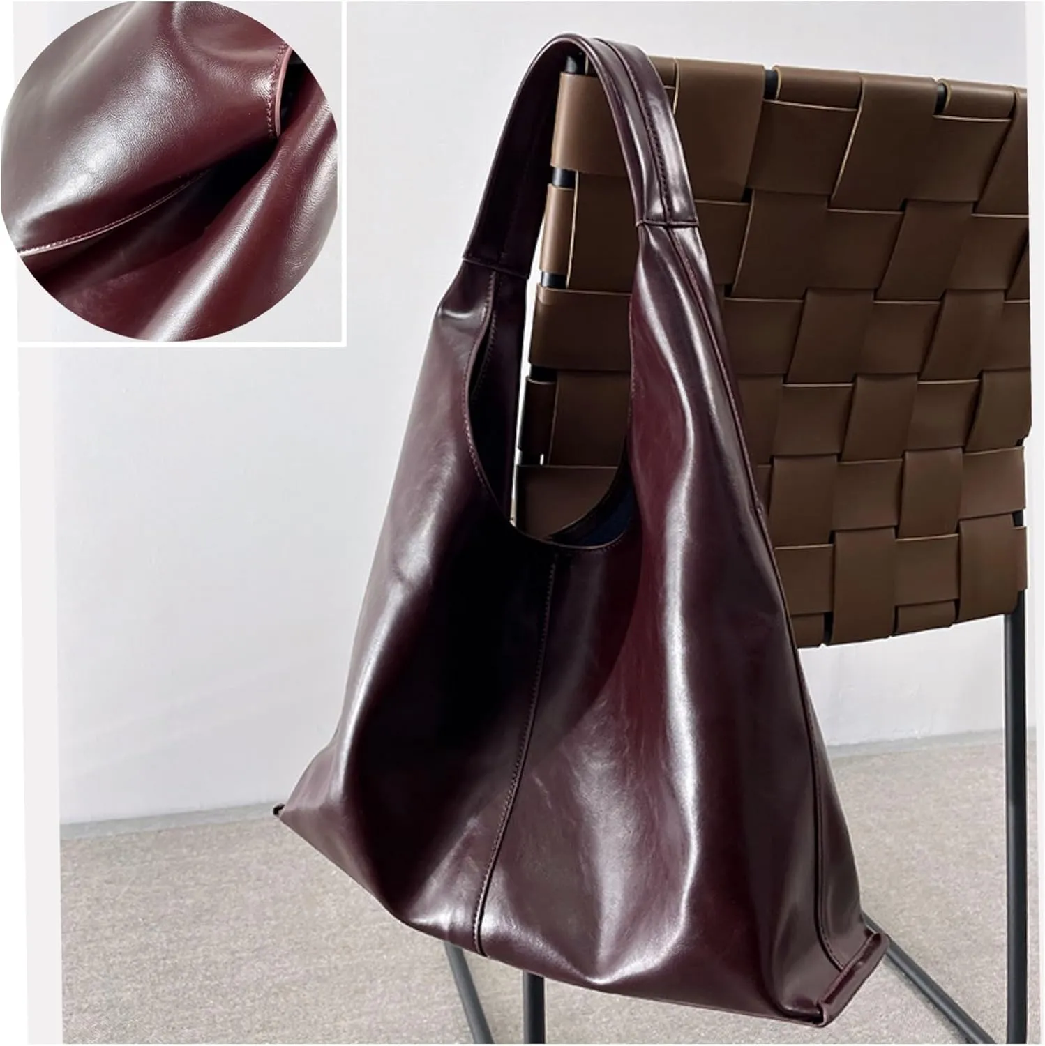 Leather Handbags, 2Pcs Trendy Tote Bags Oversized Hobo Bags Women's Work Tote Bags Vegan Leather Handbags for Travel