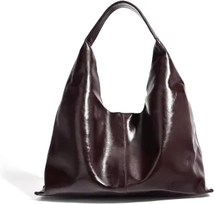 Leather Handbags, 2Pcs Trendy Tote Bags Oversized Hobo Bags Women's Work Tote Bags Vegan Leather Handbags for Travel