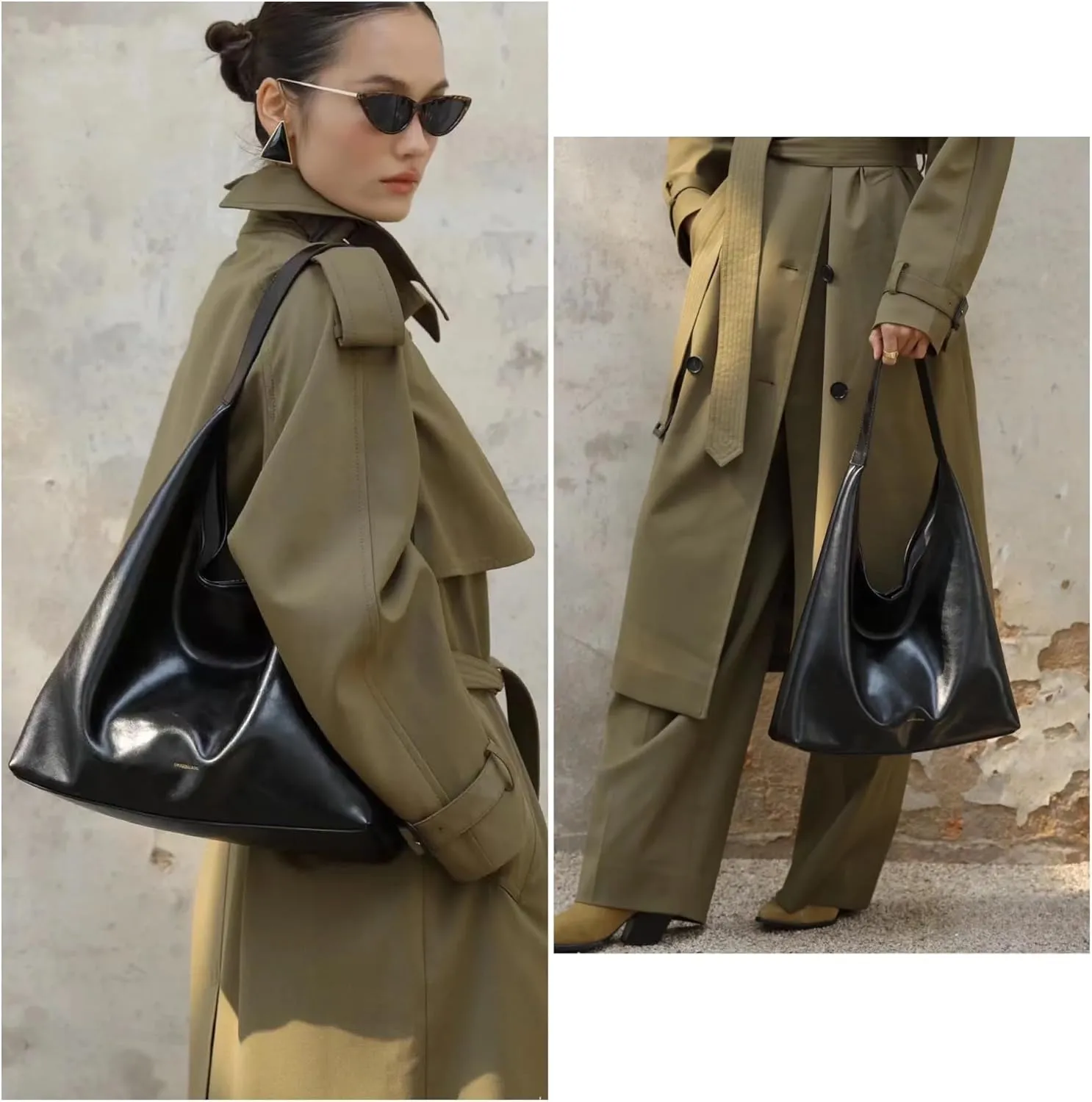 Leather Handbags, 2Pcs Trendy Tote Bags Oversized Hobo Bags Women's Work Tote Bags Vegan Leather Handbags for Travel