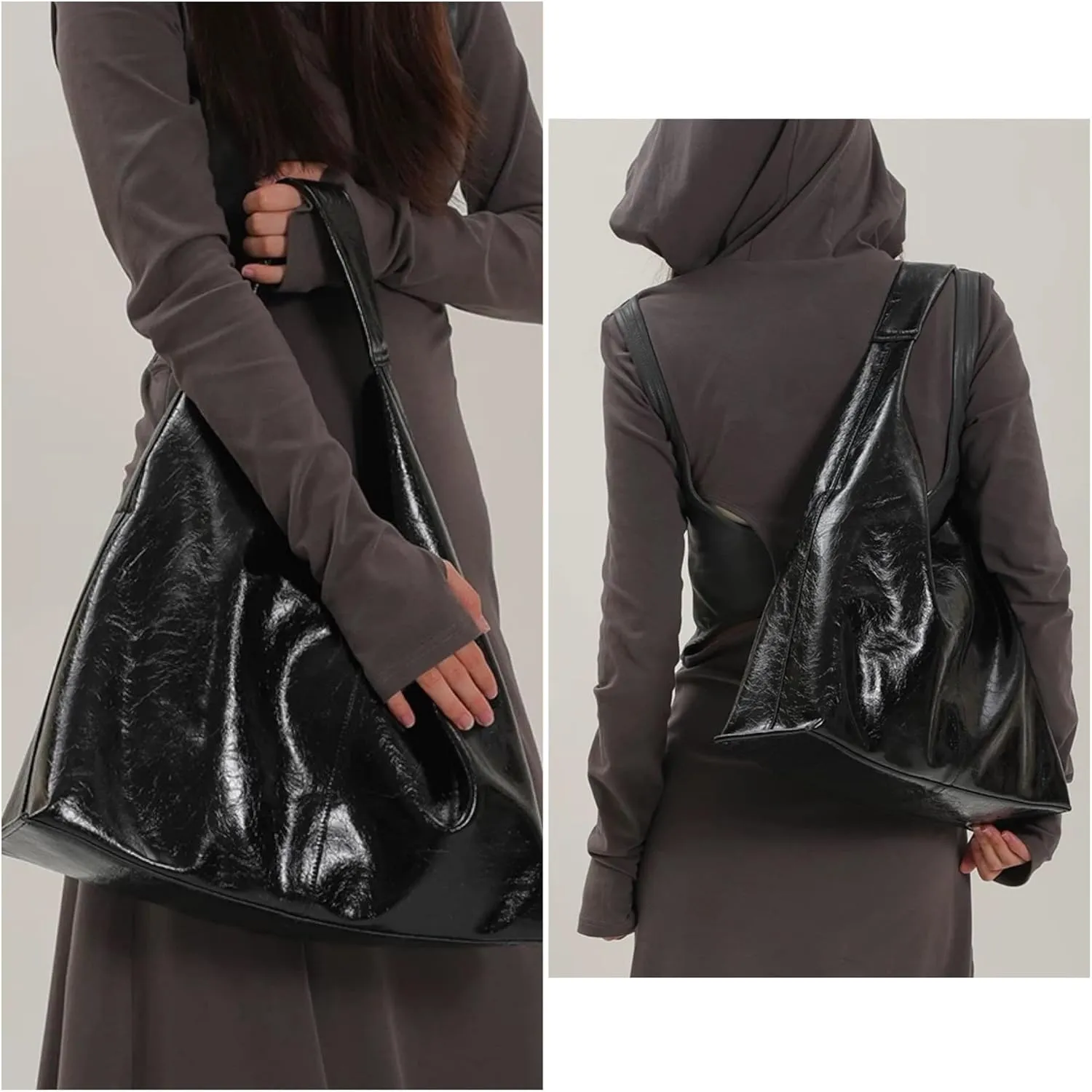 Leather Handbags, 2Pcs Trendy Tote Bags Oversized Hobo Bags Women's Work Tote Bags Vegan Leather Handbags for Travel