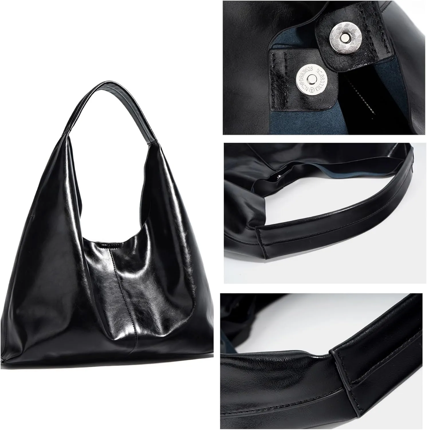 Leather Handbags, 2Pcs Trendy Tote Bags Oversized Hobo Bags Women's Work Tote Bags Vegan Leather Handbags for Travel