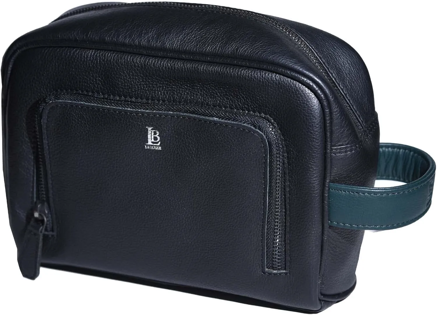 Leatherboss Premium Leather Dopp Kit | Shaving Bag | Travel Toiletry Organizer for men, Black
