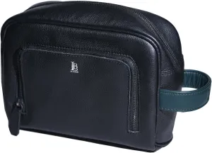 Leatherboss Premium Leather Dopp Kit | Shaving Bag | Travel Toiletry Organizer for men, Black