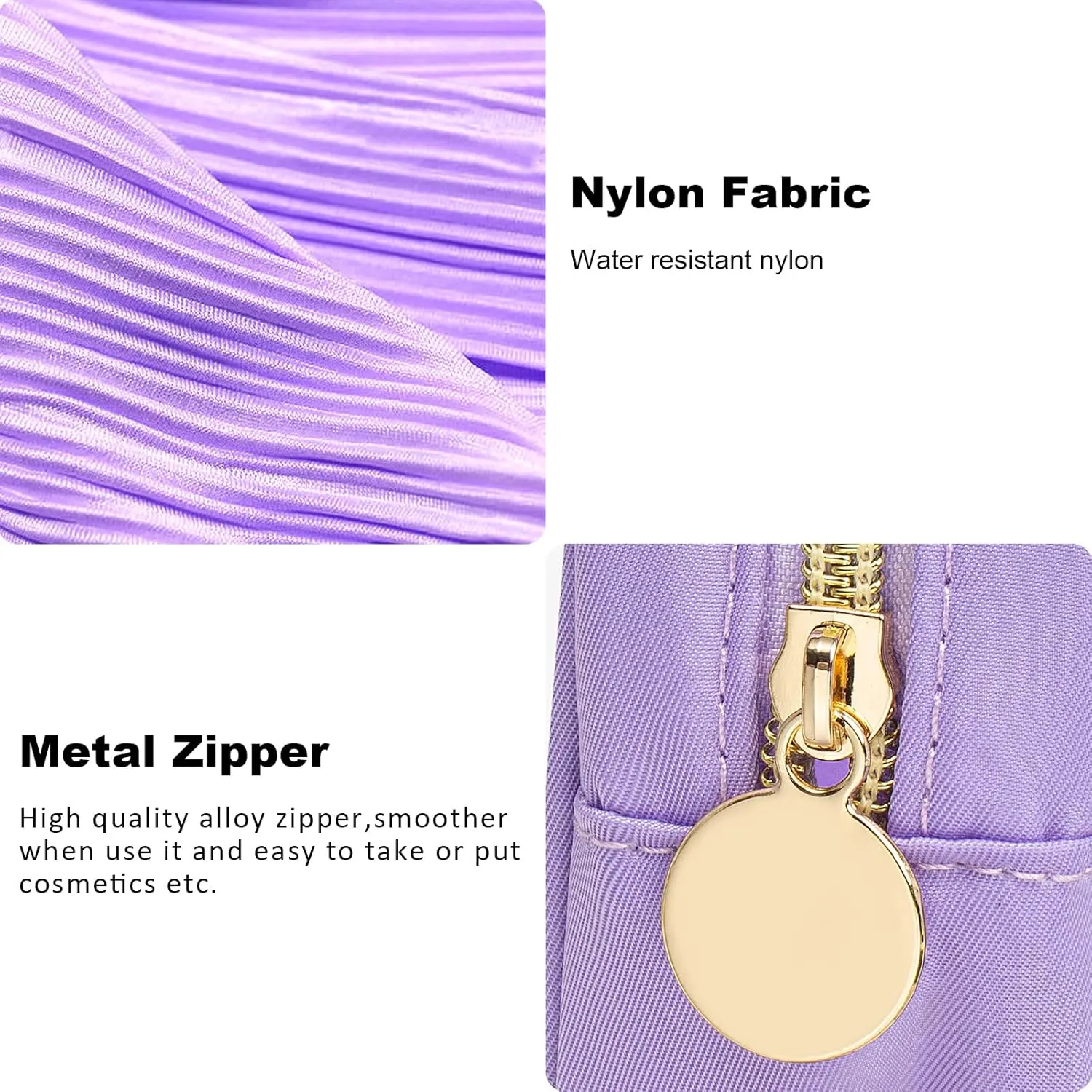 LETGO Clear Makeup Bag Travel Cosmetic Case Transparent Toiletry Bag with Zipper, Portable Make Up Organizer Traveling Compact Car Bag for Essentials(Mini Purple)