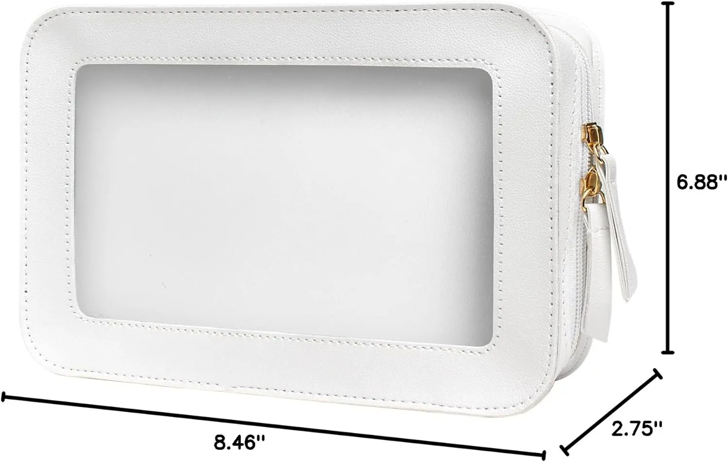 LETGO Clear Toiletry Bag, Portable Travel Makeup Pouch with Zipper, TSA Approved Organizer, PVC Cosmetic for Airport Airline Compliant (White)