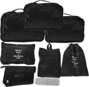 LIFKOME Travel Bags for Toiletries 9-piece Set Foldable Luggage Organizer Storage Bag for Travel Packing Pouch