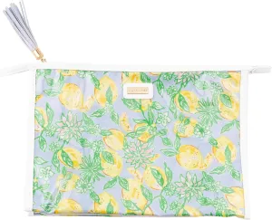 Lilly Pulitzer Makeup Bag, Cosmetic Bags for Women for Traveling or Everyday Use, Travel Toiletry Bag with Zipper, Make Lemonade