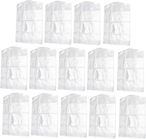MAGICLULU 100pcs Protective Cover Garment Bag for Travel Plastic Clothing Cover Bag Suit Protect