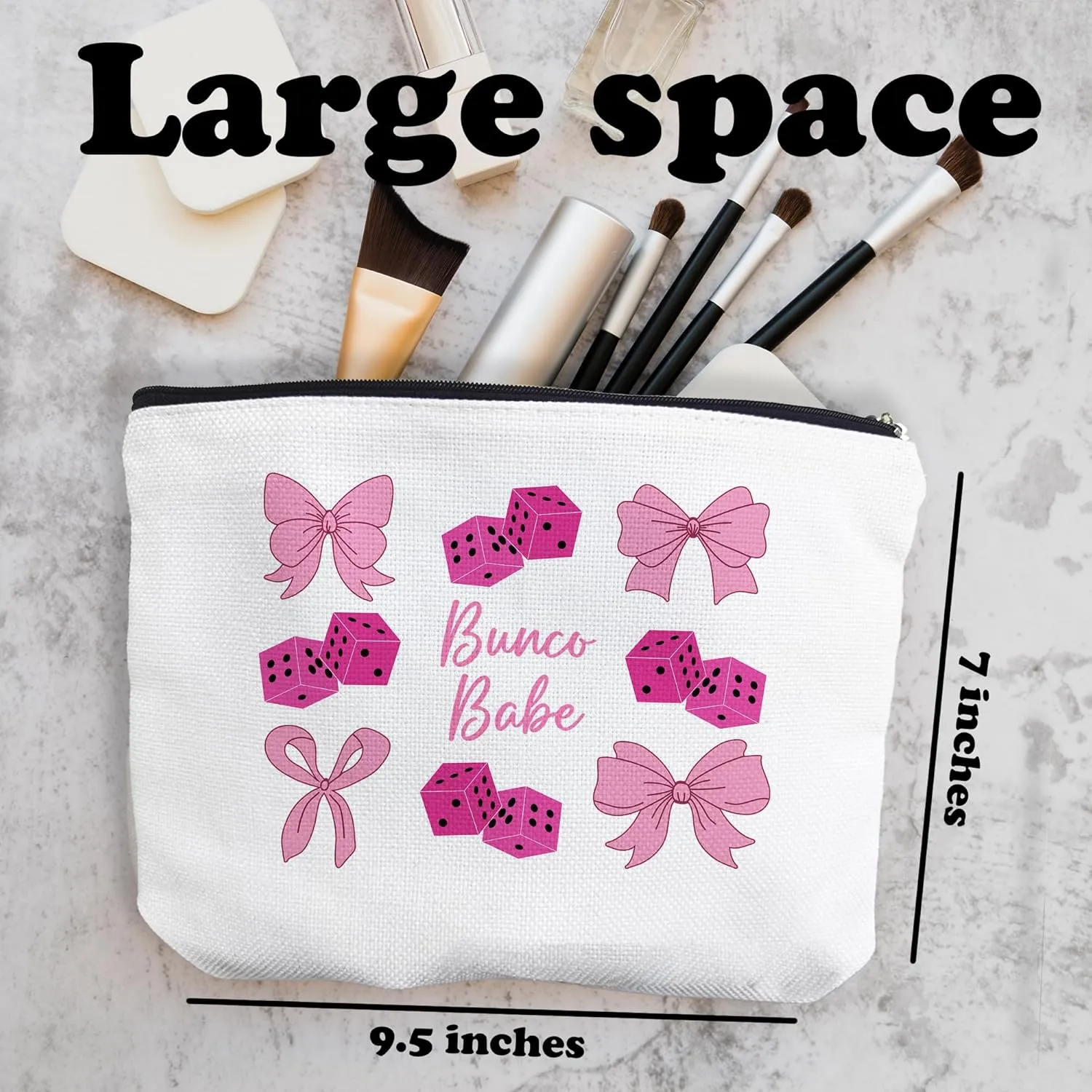 Make Up Bags For Women, Bunco Babe Toiletry Bags For Traveling Women, Small Makeup Pouch, Make Up Travel Bag Organizer, Cosmetic Travel Bag Bunco Lover Gift (A03)