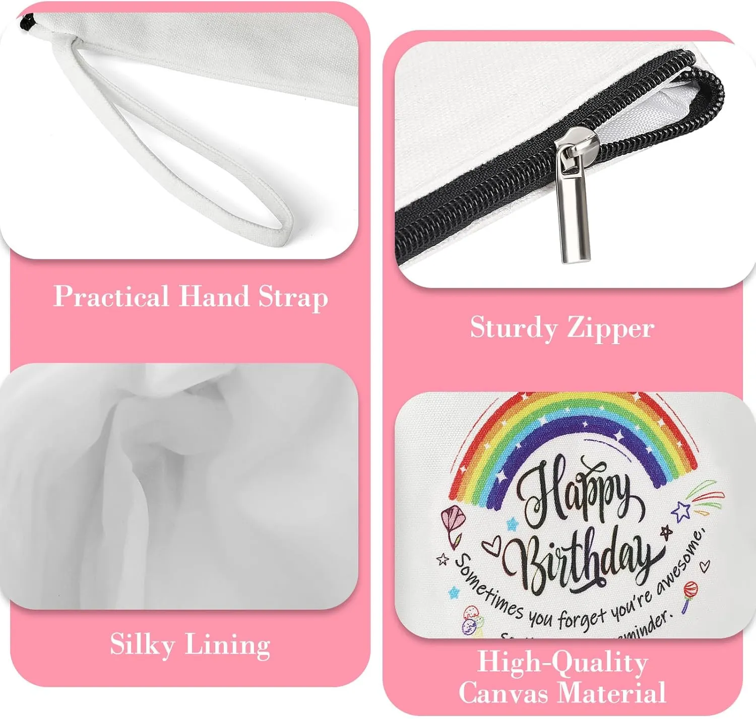 Makeup Bag, Birthday Gifts for Mom, Canvas Cosmetic Bags for Women, Toiletry Bags Makeup Bags, Mom Birthday Gifts, Make Up Bag, Travel Makeup Bag, Makeup Case, Gifts for Friend Family
