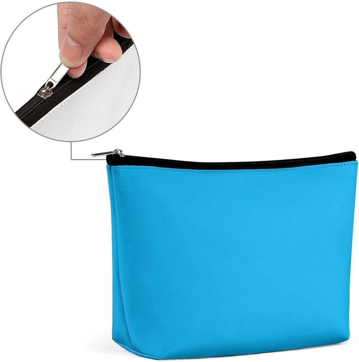 Makeup Bag for Women, Adorable Roomy Zipper Pouch Portable Organizer Cosmetic Bag Travel Storage Accessories (Aqua Blue)