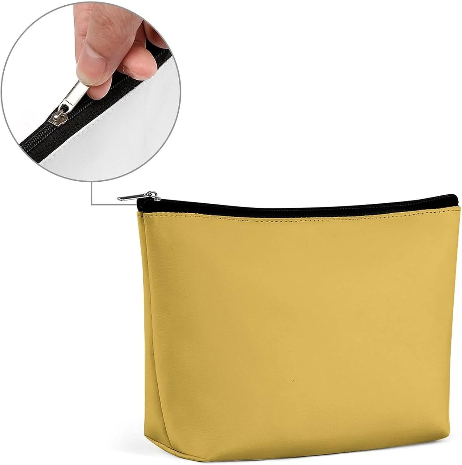 Makeup Bag for Women, Adorable Roomy Zipper Pouch Portable Organizer Cosmetic Bag Travel Storage Accessories (Autumn Yellow)