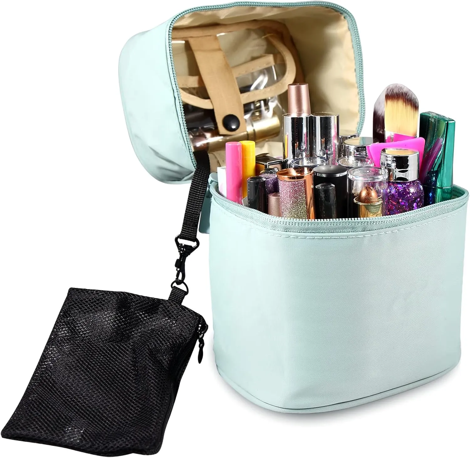 Makeup Brush Organizer Artist Small Makeup Bag Brushes Set Case Professional Travelling Brush Pen Pencil Holder Make Up Cup Storage Organizer Case Pencil Pouch Cosmetic Bag for Travel