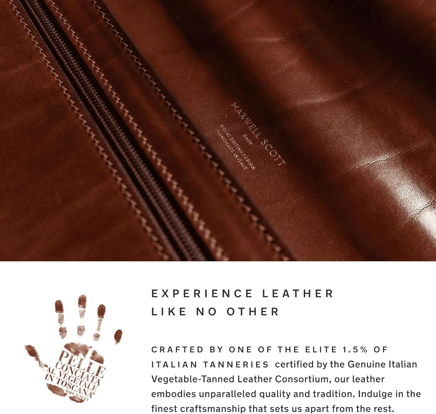 Maxwell Scott - Luxury Italian Cow Leather Medium Toiletry Wash Bag for Men - Handmade in Italy - The Duno Medium Dark Brown