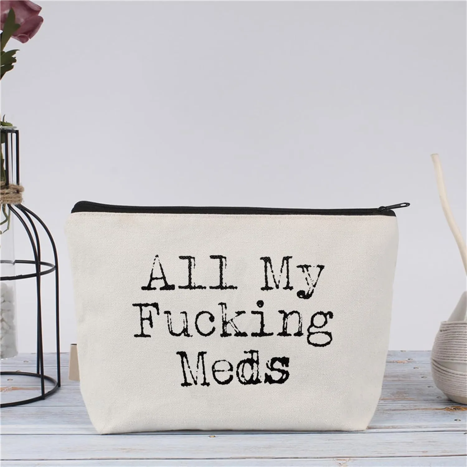 Medication Bag Travel Pill Organiser | Compact Cosmetic First Aid Kit, Perfect Health Gift, Small Cotton Pouch For Meds (Style A)