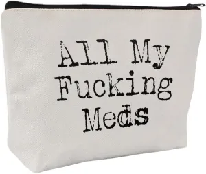 Medication Bag Travel Pill Organiser | Compact Cosmetic First Aid Kit, Perfect Health Gift, Small Cotton Pouch For Meds (Style A)