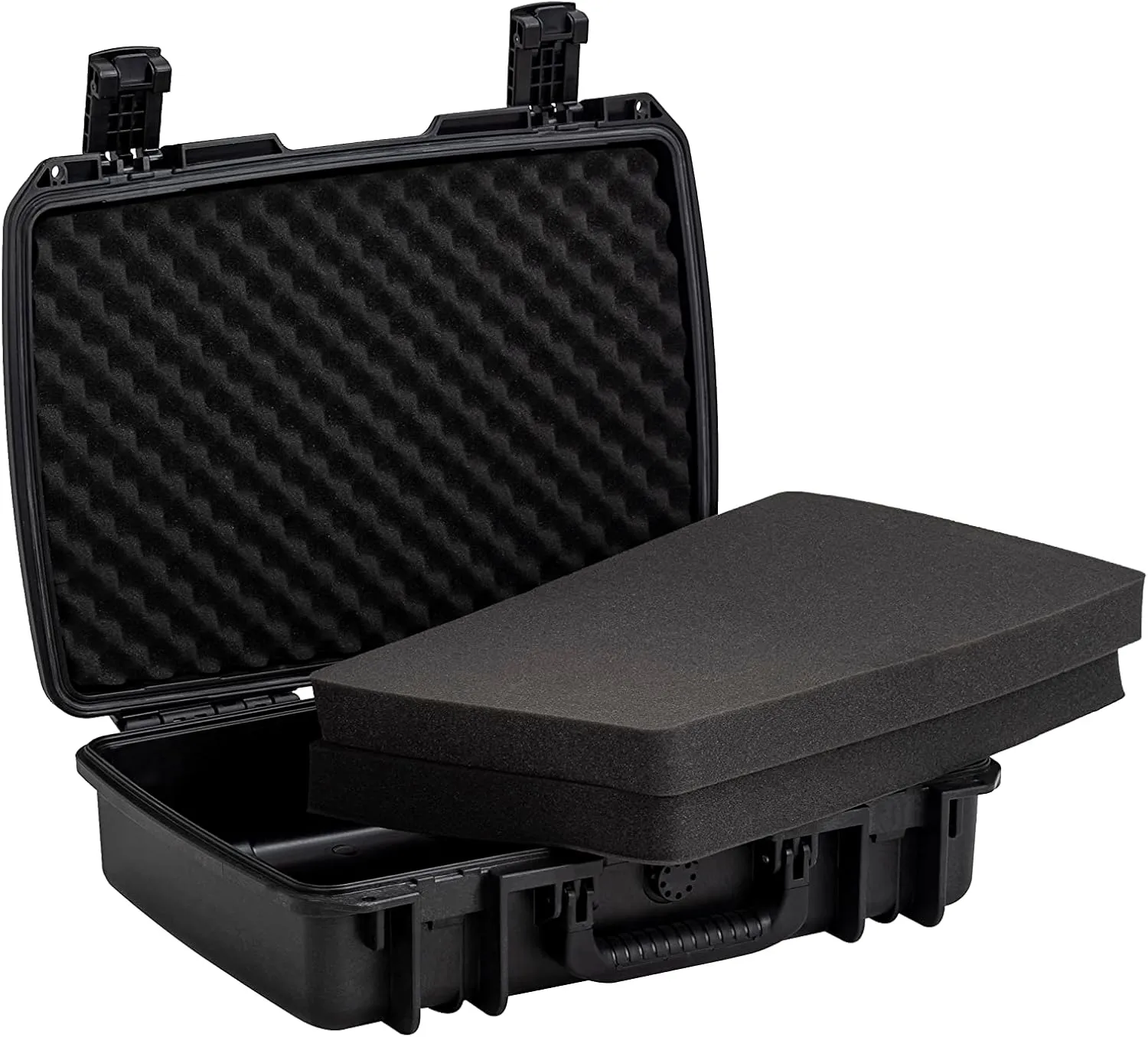 MEIJIA Premium Waterproof Hard Compact Camera Case with customizable fit foam,Full Protection with Light&Convenient Design,20.01"x14.7"x5.75",Elegant Black