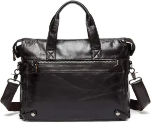Men's Classic 15" Men's Handmade Leather Briefcase Laptop Bag Messenger Shoulder Bag