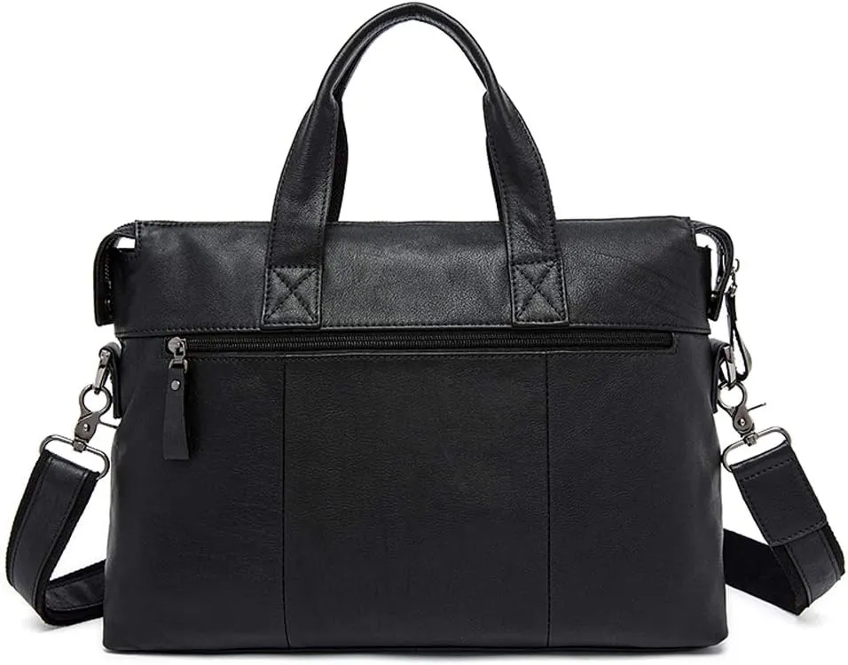 Men's Classic 15" Men's Handmade Leather Briefcase Laptop Bag Messenger Shoulder Bag