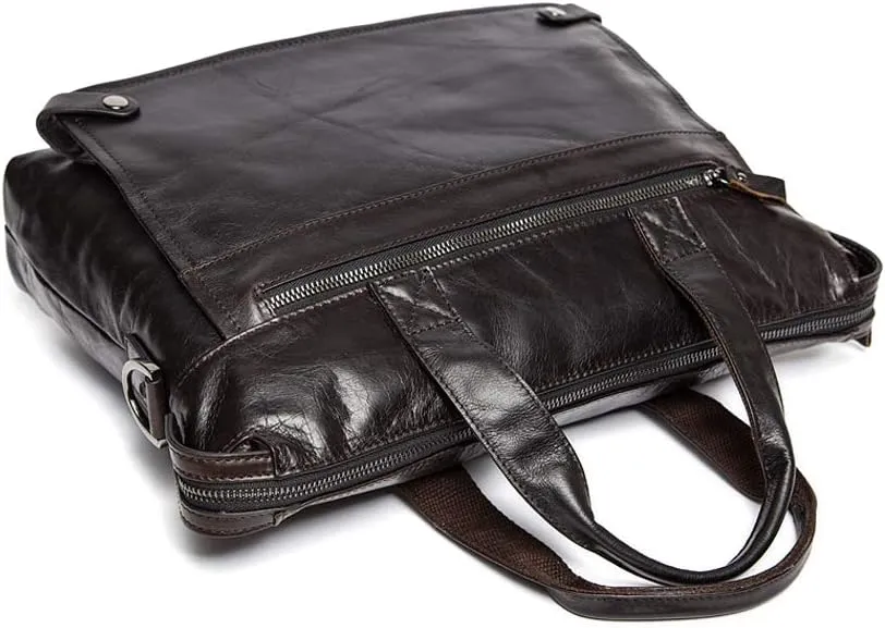 Men's Classic 15" Men's Handmade Leather Briefcase Laptop Bag Messenger Shoulder Bag