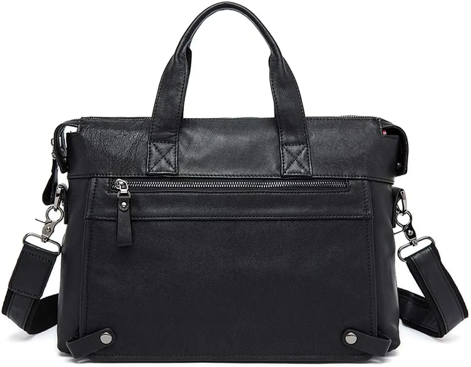Men's Classic 15" Men's Handmade Leather Briefcase Laptop Bag Messenger Shoulder Bag
