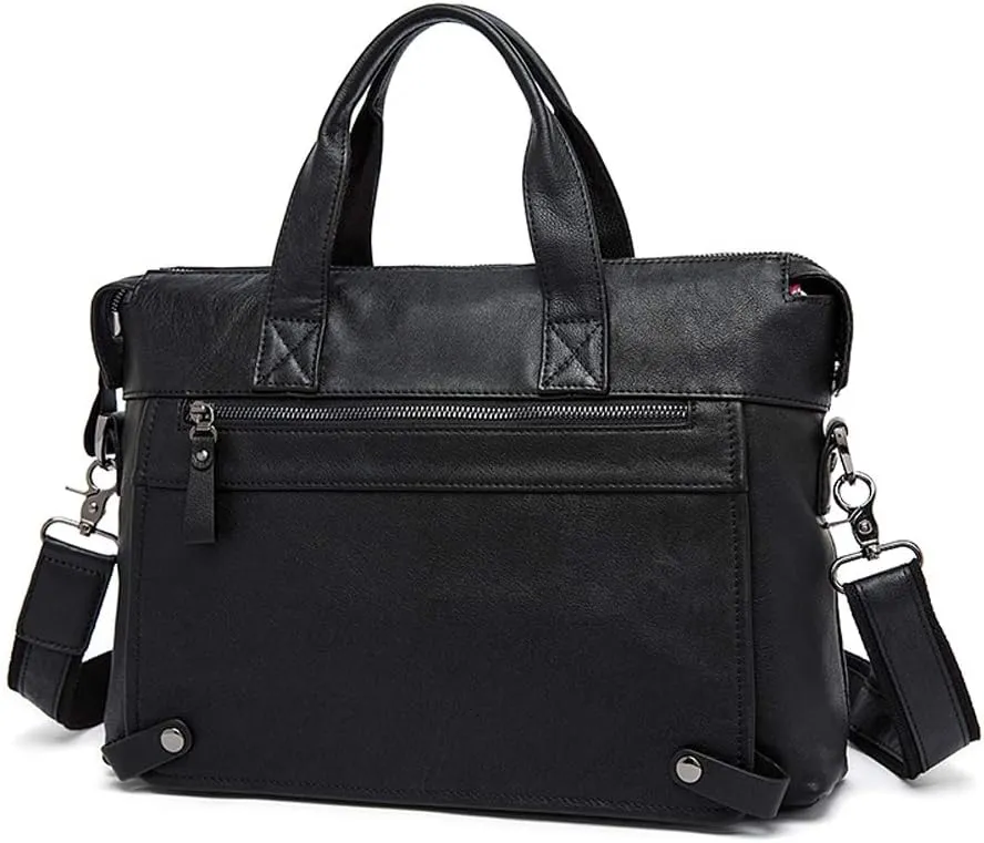 Men's Classic 15" Men's Handmade Leather Briefcase Laptop Bag Messenger Shoulder Bag